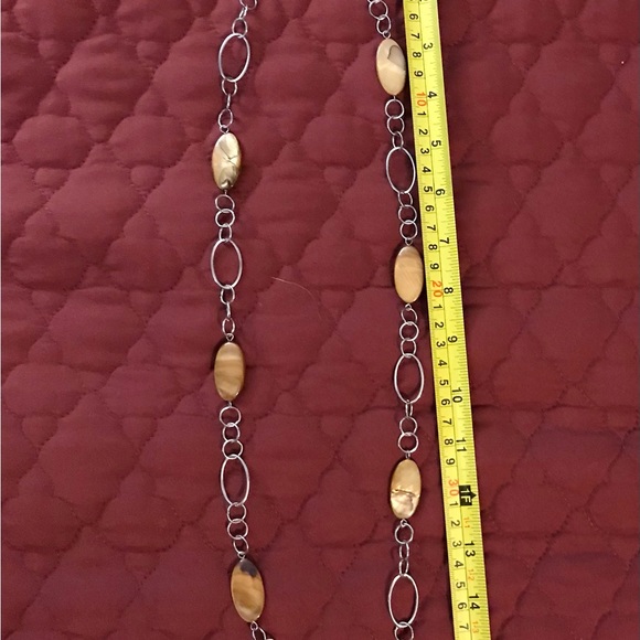 Necklace in silver and brown - Picture 2 of 3